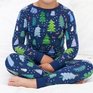 LITTLE SLEEPIES BLUE MERRY & BRIGHT TWO PIECE SET